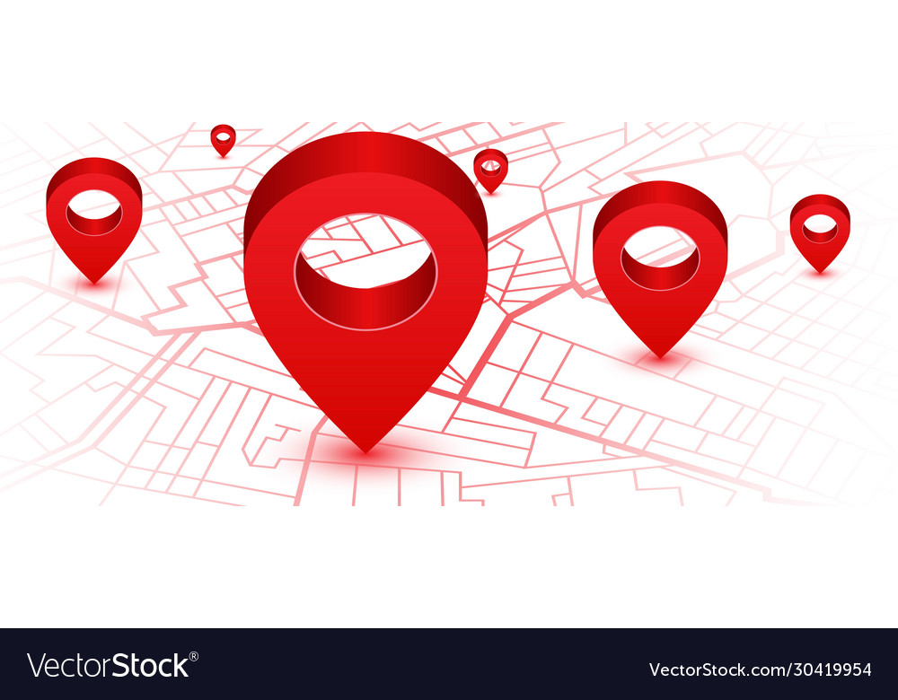 Pin in showing location on gps navigator map