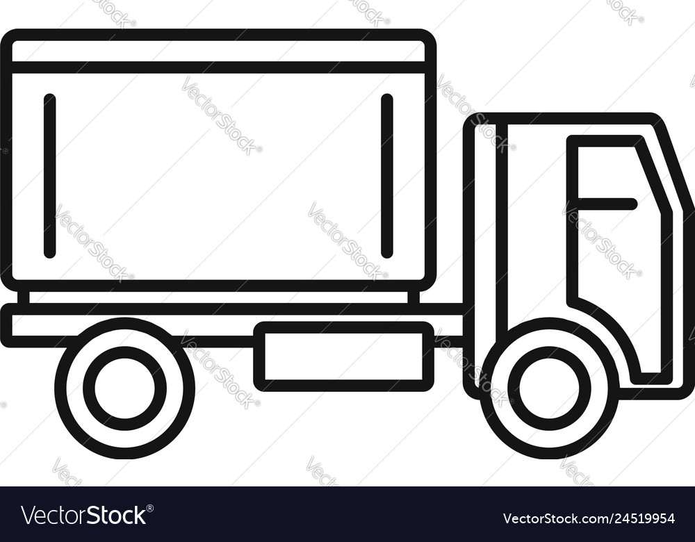 Postal service truck icon outline style Royalty Free Vector