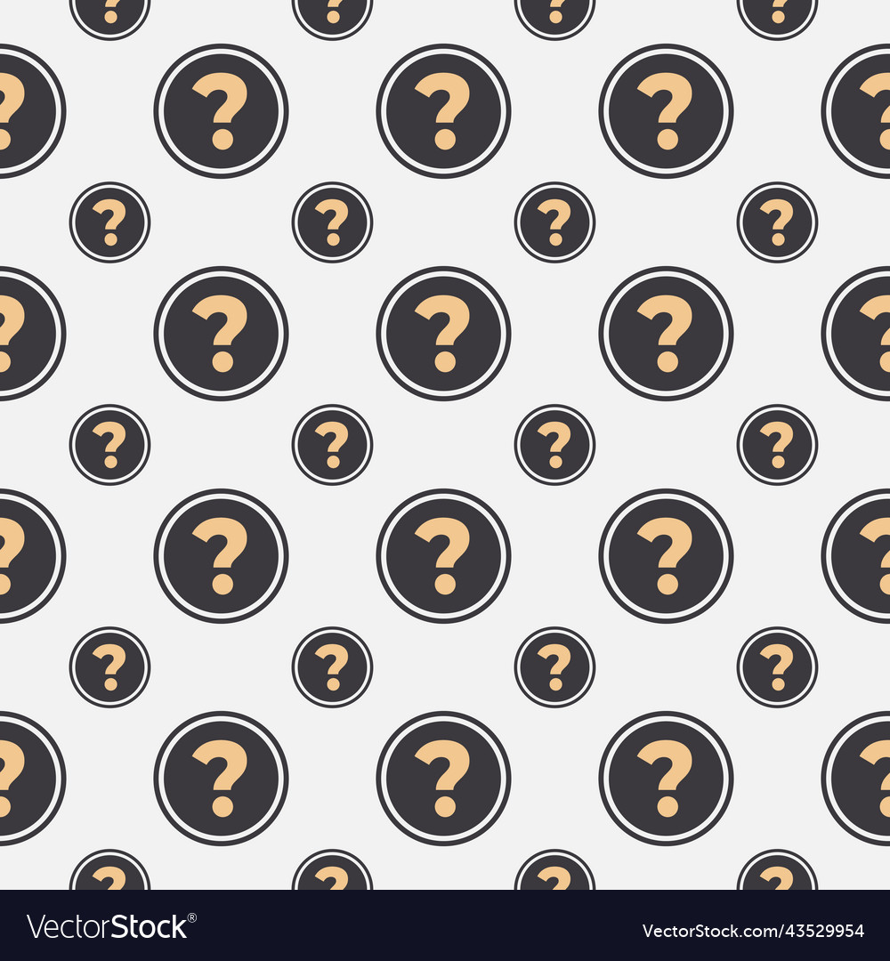 Question in circle seamless pattern template vector image Question in circle seamless pattern template