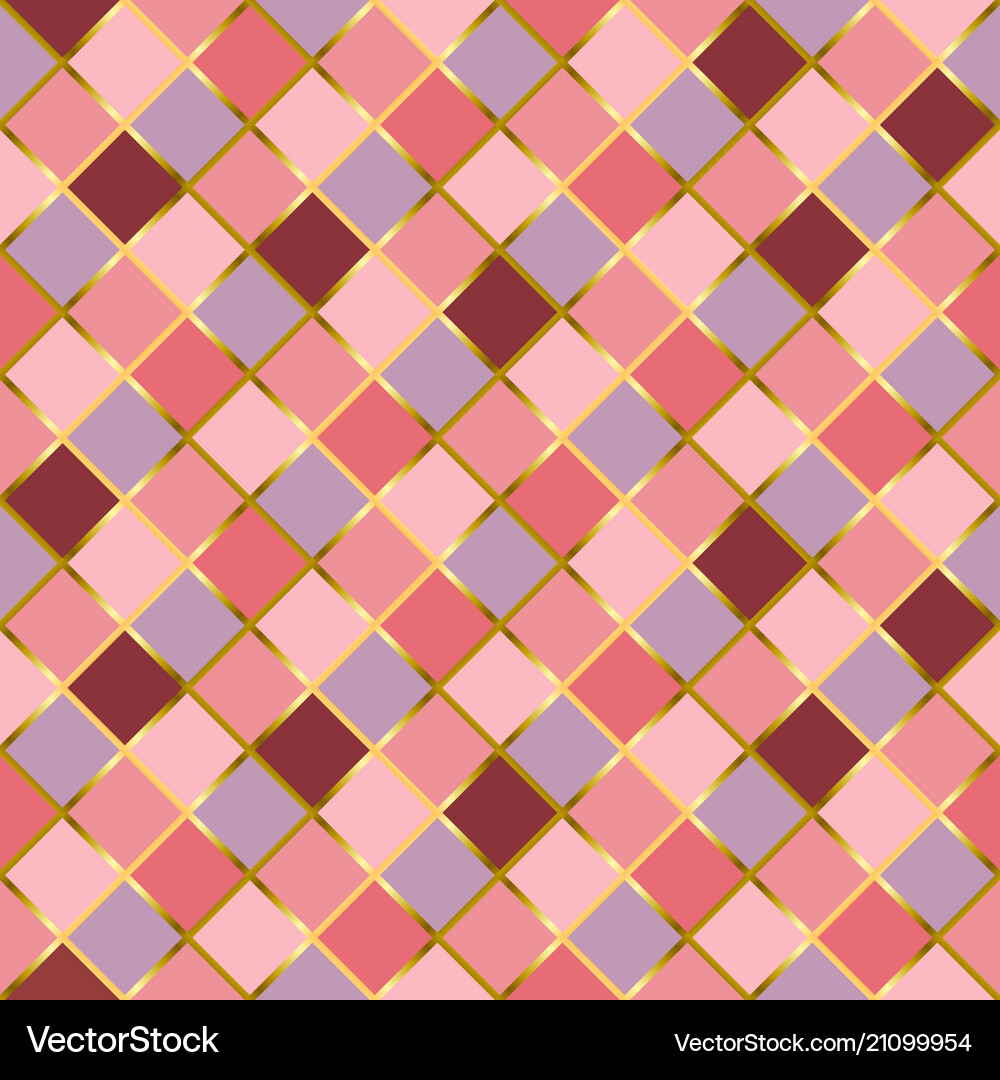 Seamless pattern in red pink violet and golden Vector Image