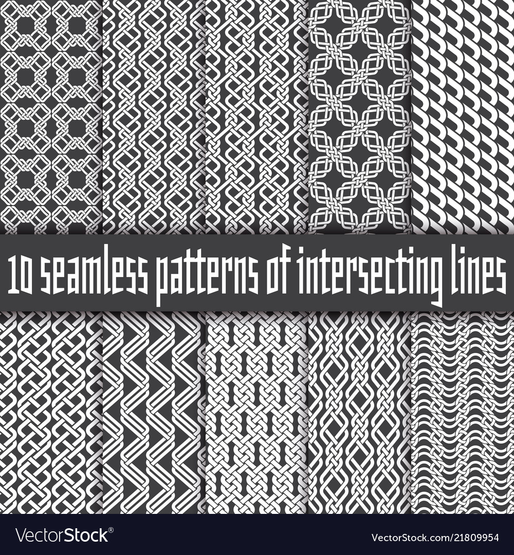 Seamless pattern white lines on black backgrounds