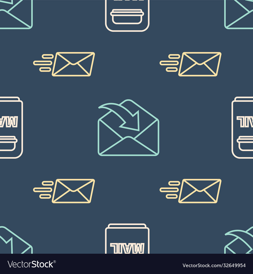 Set line mail box express envelope Vector Image Set line mail box express envelope