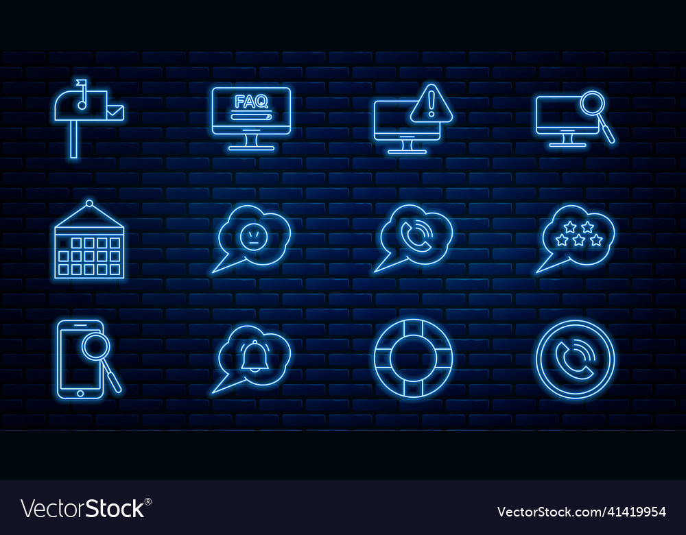 Set line phone call five stars rating review vector image Set line phone call five stars rating review