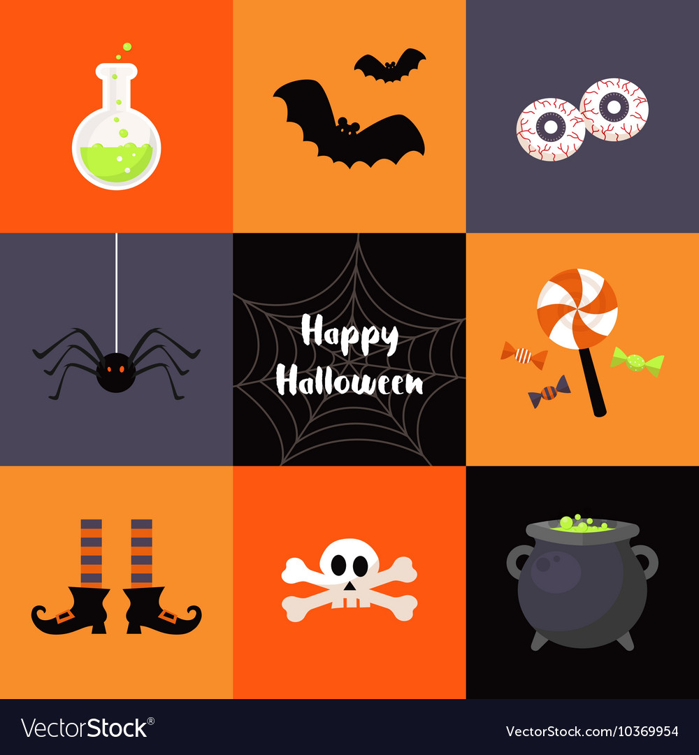 Set of halloween icons Royalty Free Vector Image