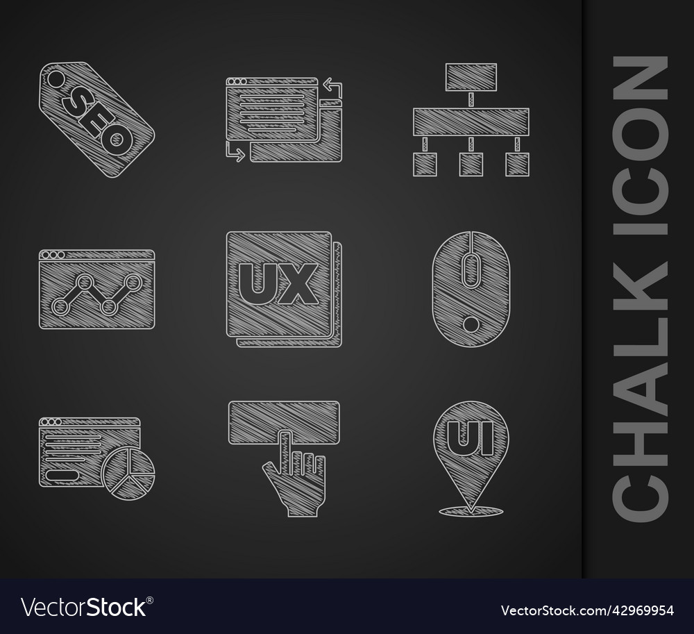 Set ui or ux design keyboard computer mouse