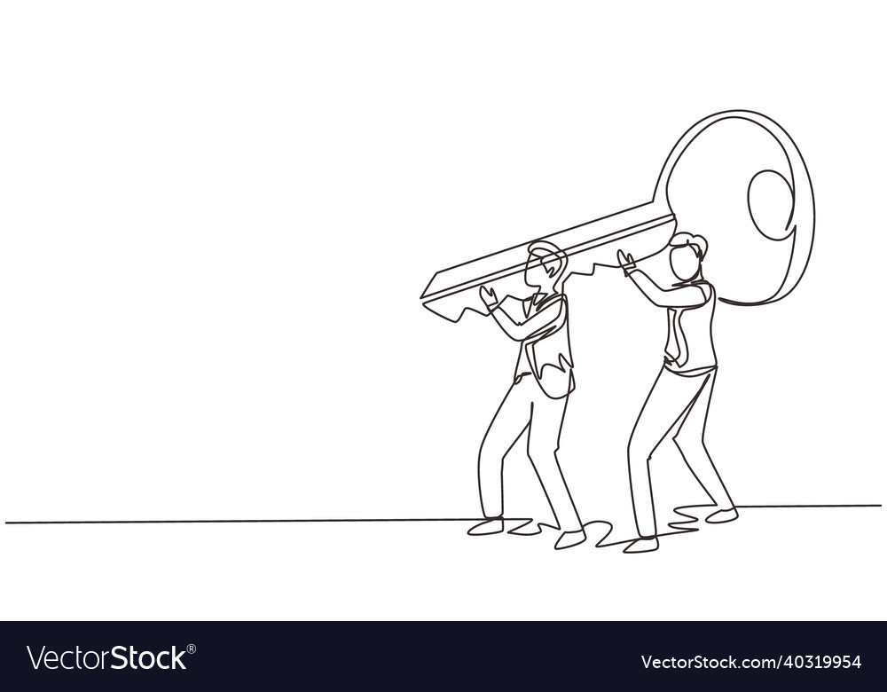 Single continuous line drawing business solution Vector Image Single continuous line drawing business solution
