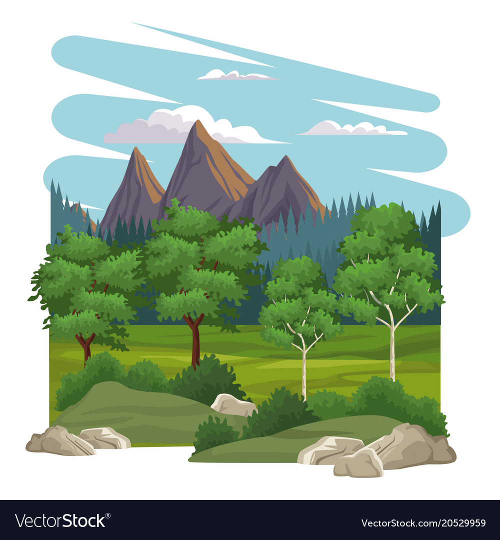 Beautiful nature landscape Royalty Free Vector Image