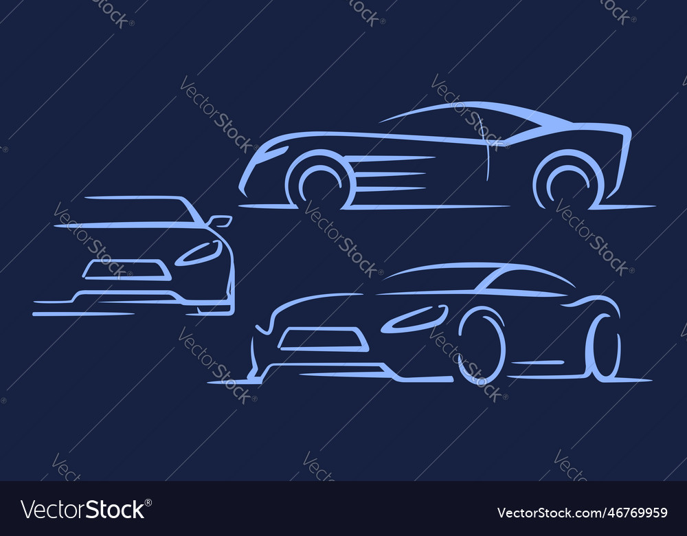 Car abstract line side view auto Royalty Free Vector Image