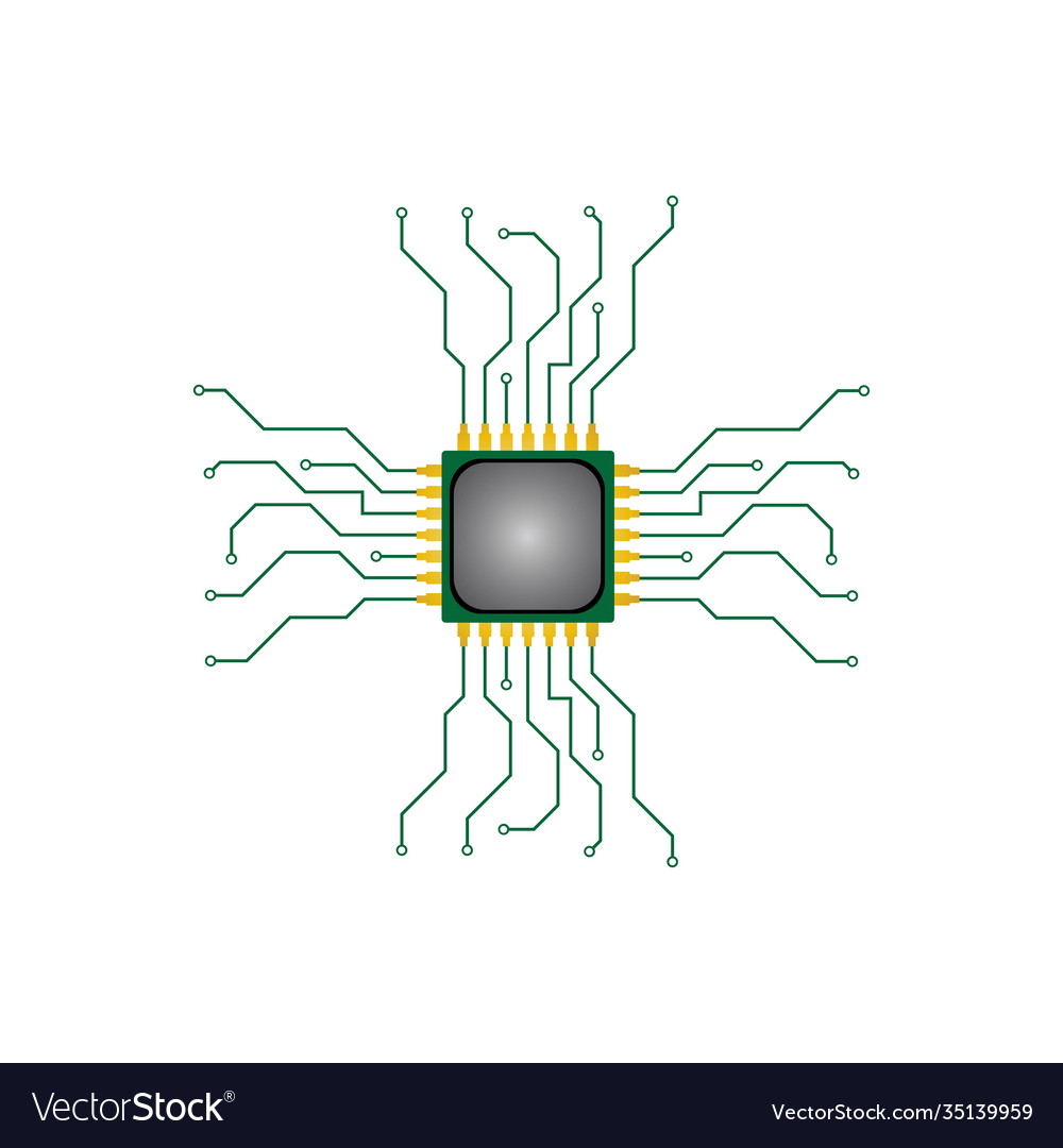 Circuit processor symbol and icon Vector Image Circuit processor symbol and icon