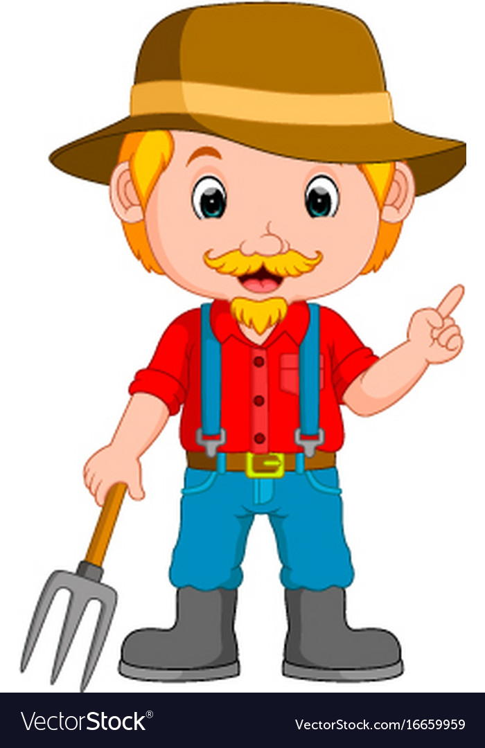 Funny farmer cartoon Royalty Free Vector Image