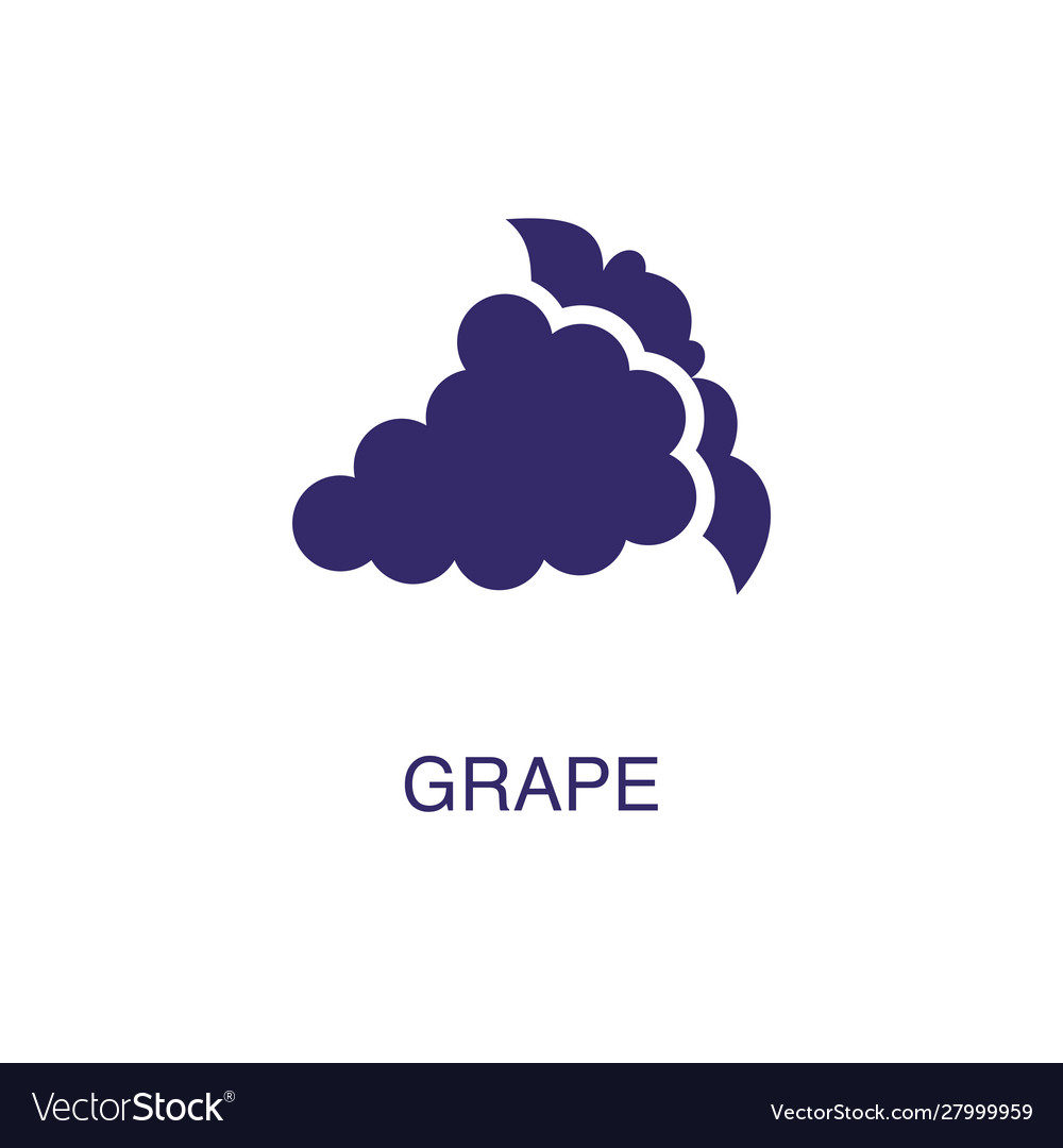 Grape element in flat simple style on white