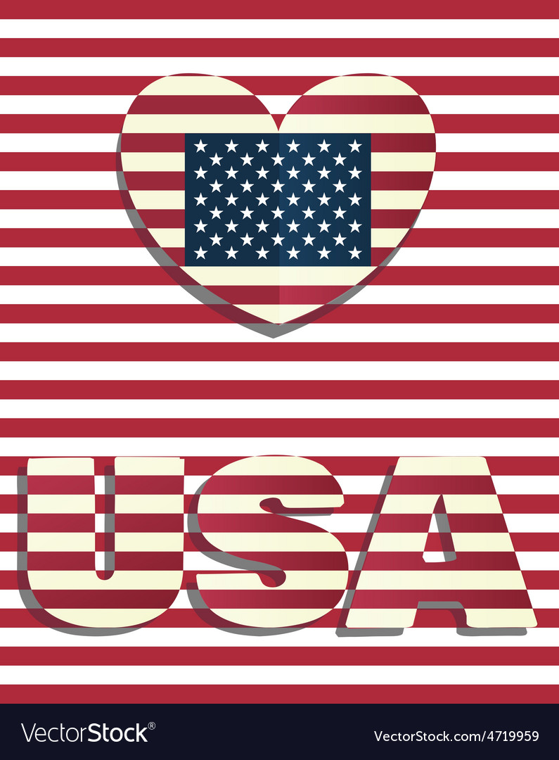 heart love usa amerika royalty free vector image