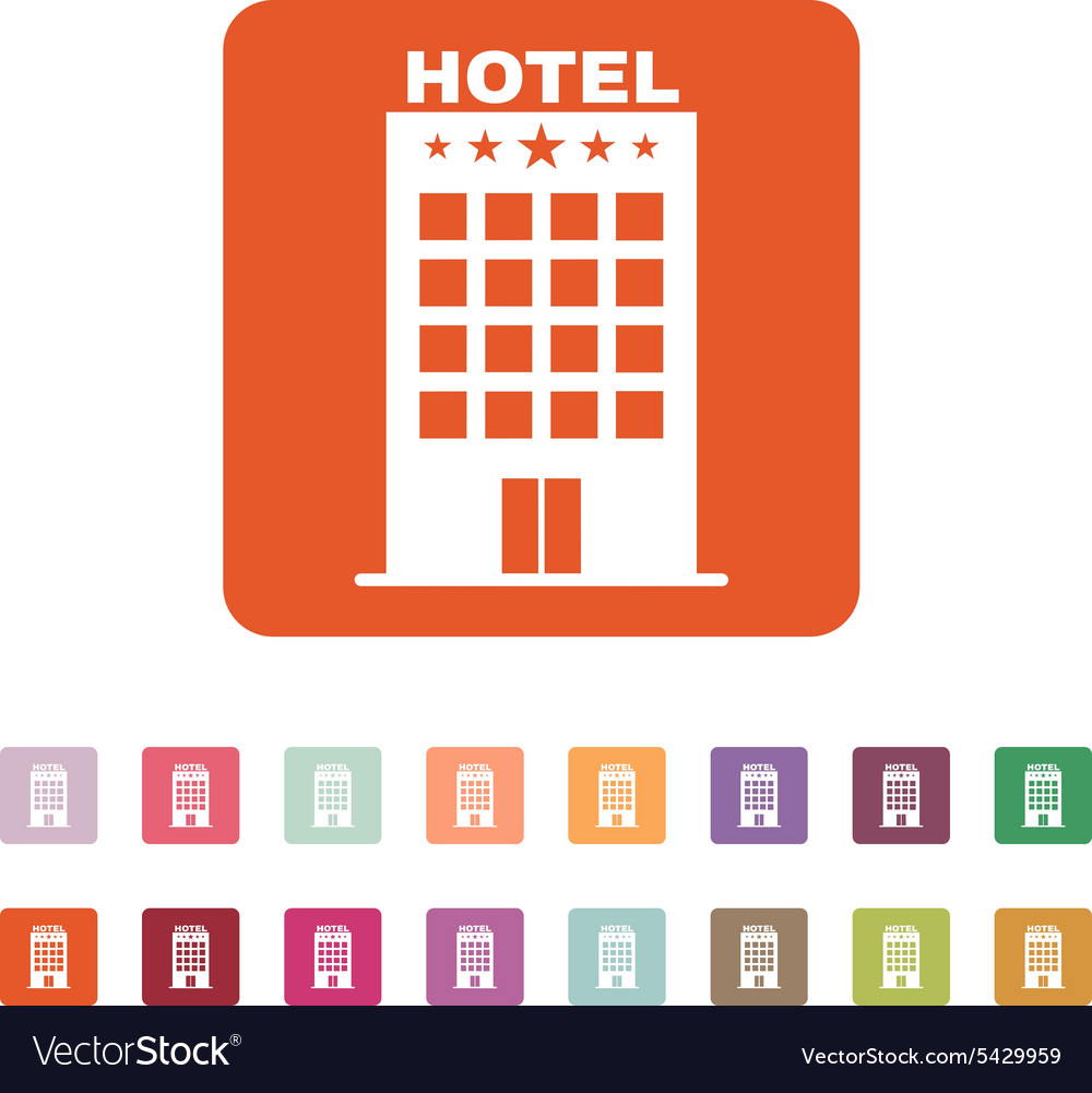 Hotel icon travel symbol flat