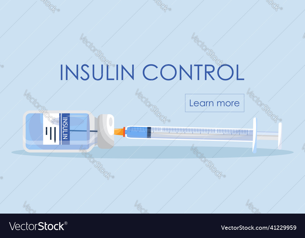 Insulin control get your injection vector image Insulin control get your injection