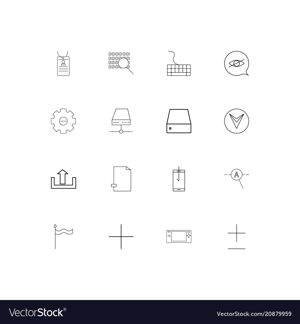 Internet technologies linear thin icons set