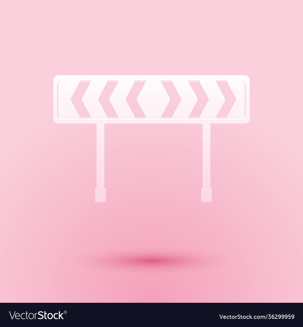 Paper cut safety barricade symbol icon isolated