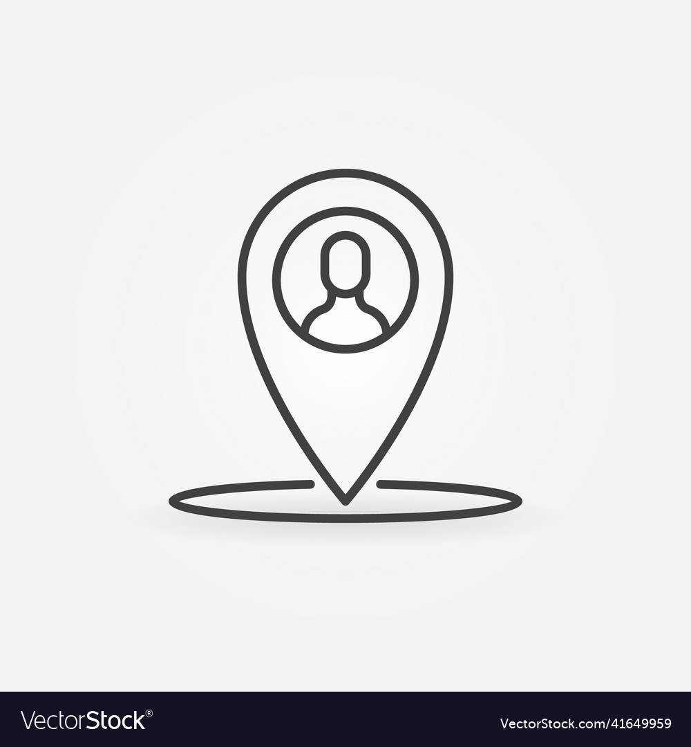 Person location linear pointer concept icon vector image Person location linear pointer concept icon