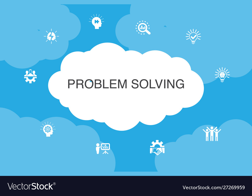 Problem solving infographic cloud design template