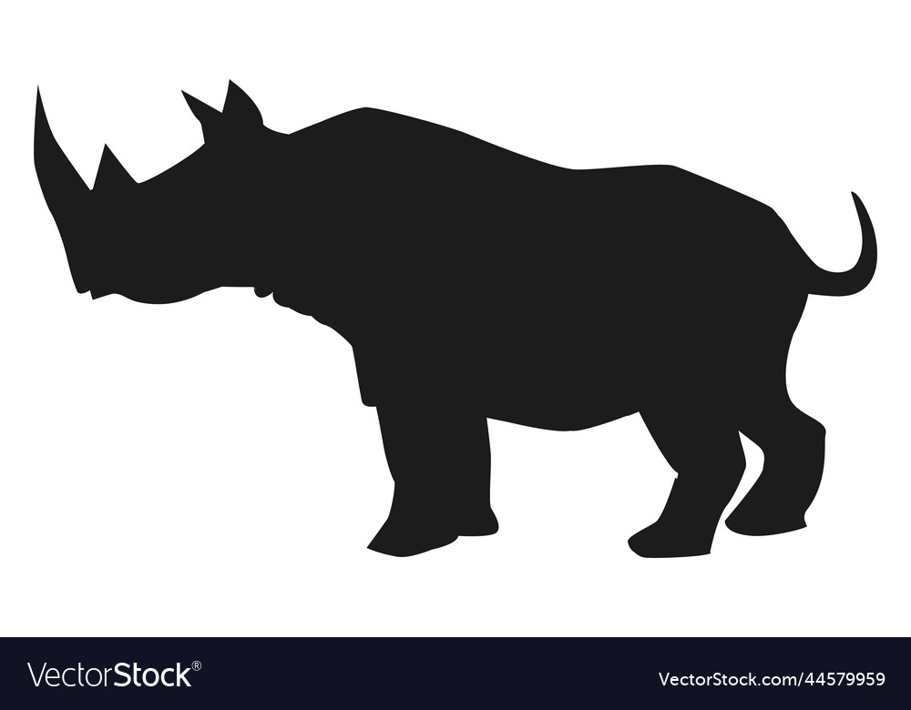 Rhinoceros black icon african wild animal Vector Image