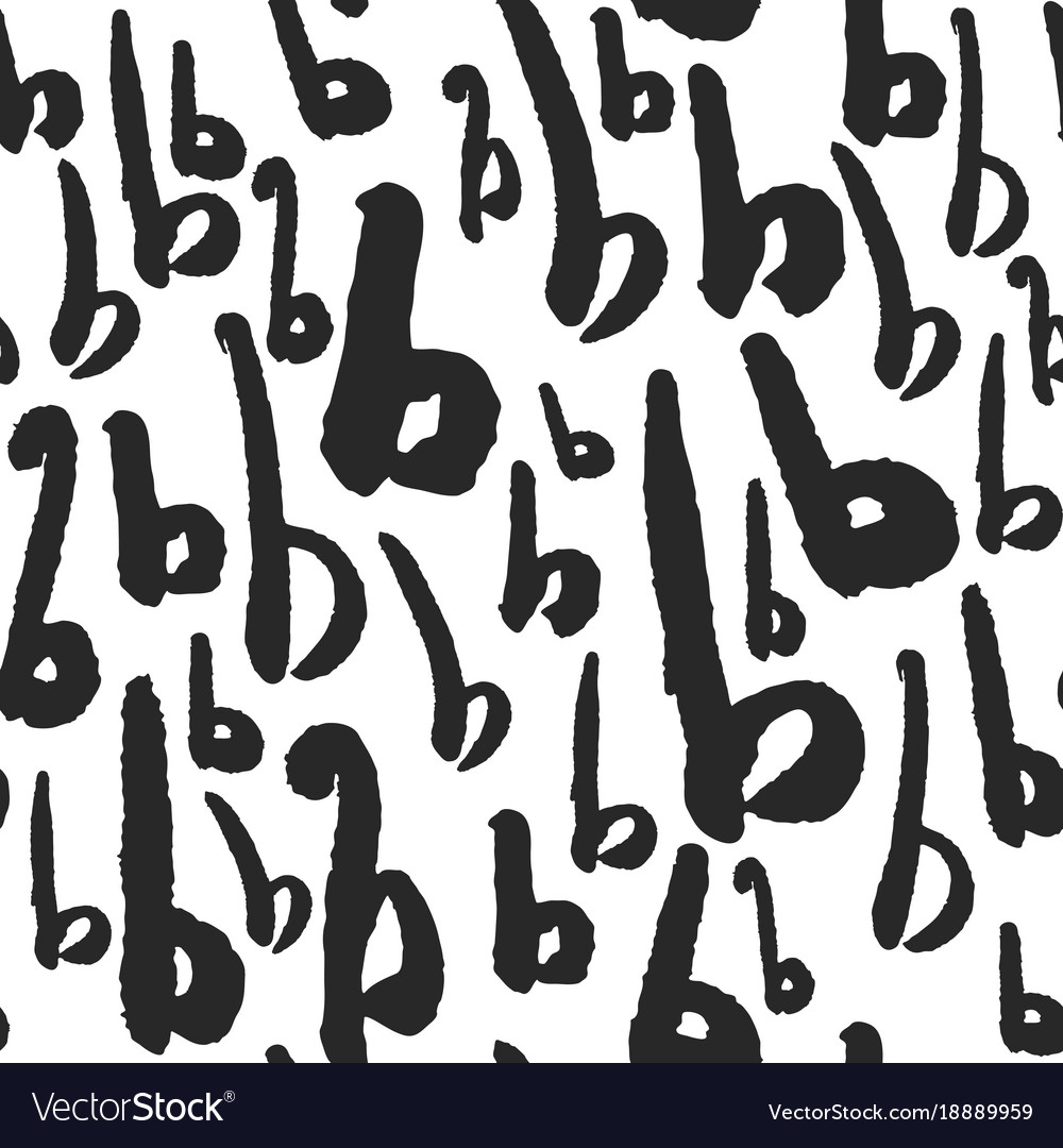 Seamless pattern with calligraphy letters b