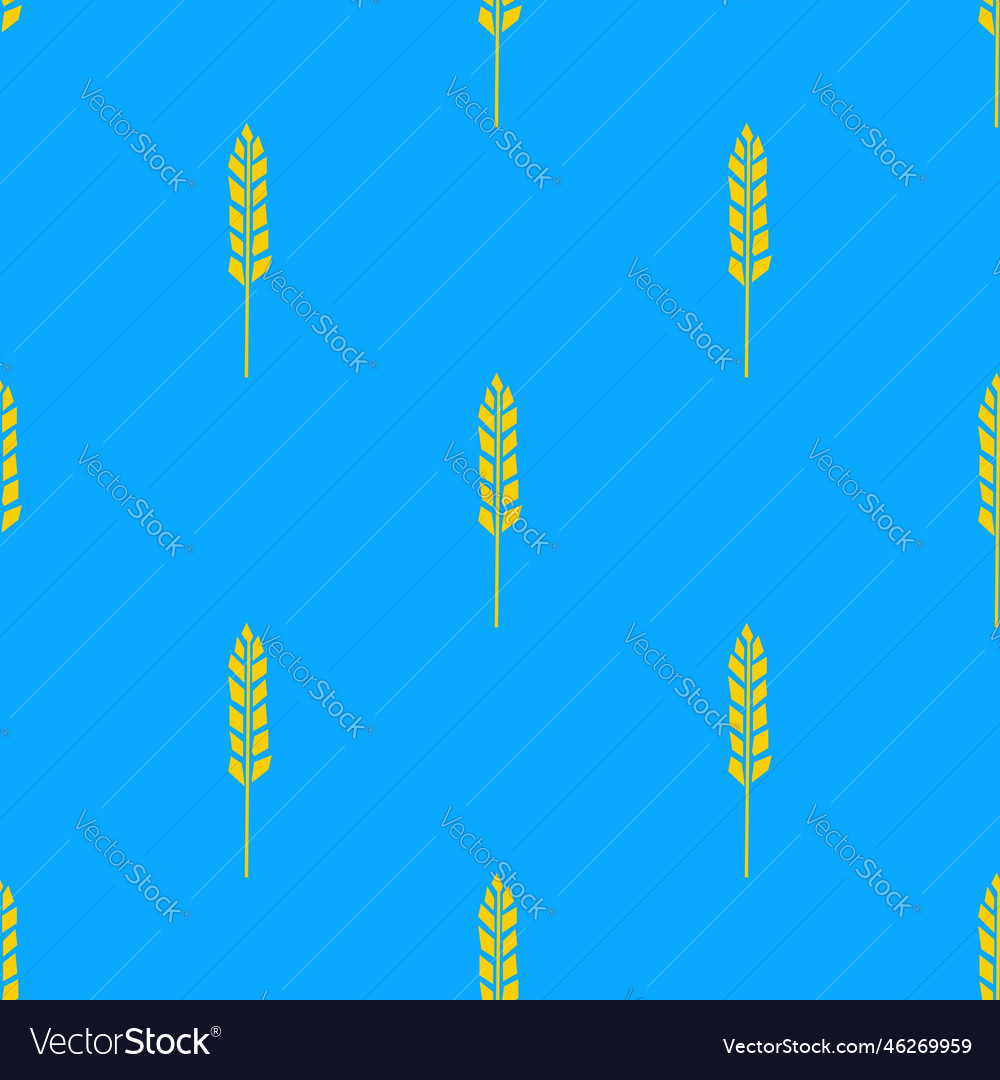 Seamless pattern with spikelet of wheat