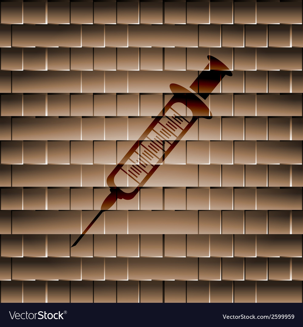 Syringe flat modern web button and space for your