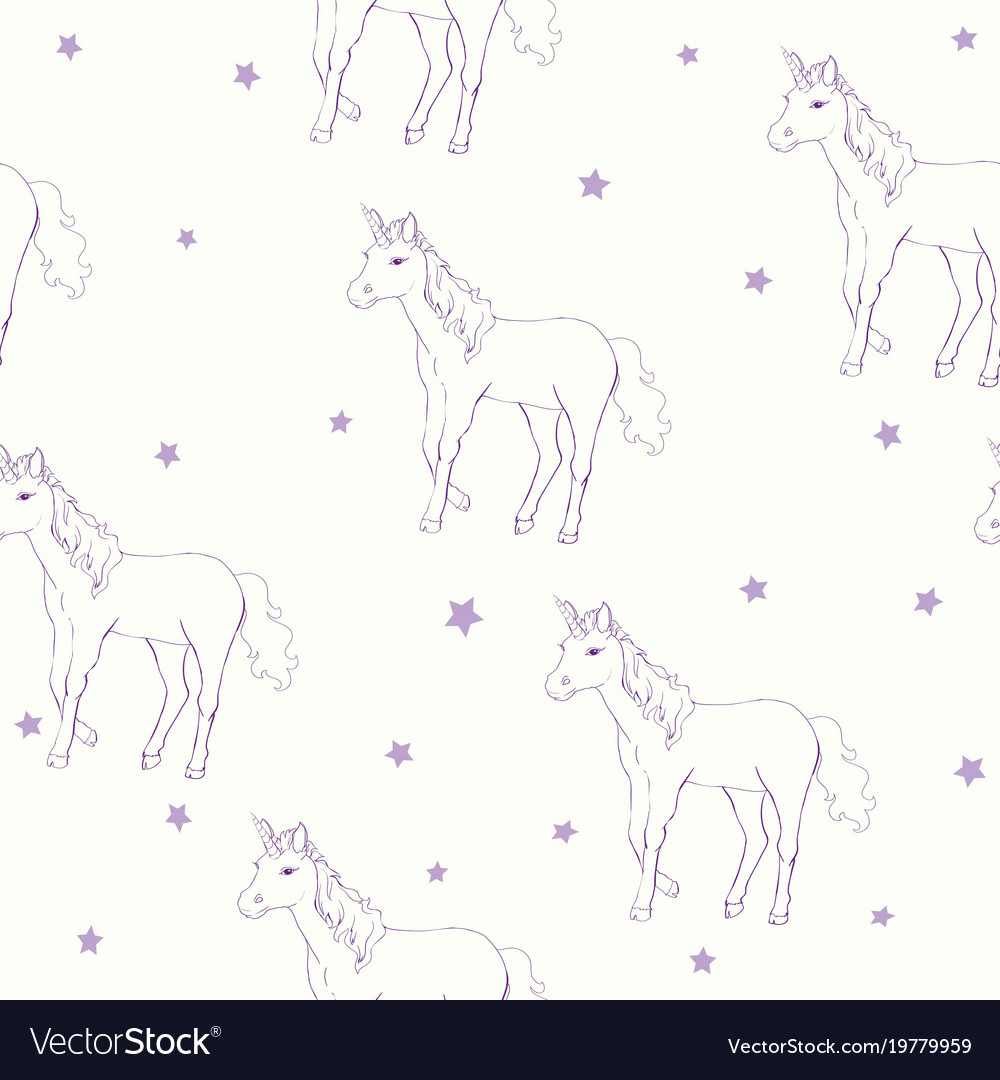 Unicorn and rainbow seamless pattern isolated