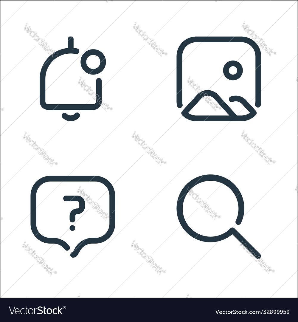 User interface line icons linear set quality Vector Image User interface line icons linear set quality
