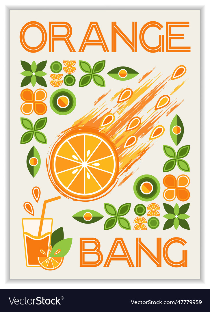 Vertical poster with orange geometric shapes