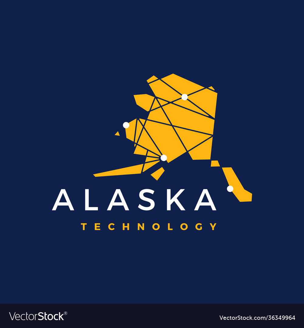 Alaska technology connection geometric low poly Vector Image