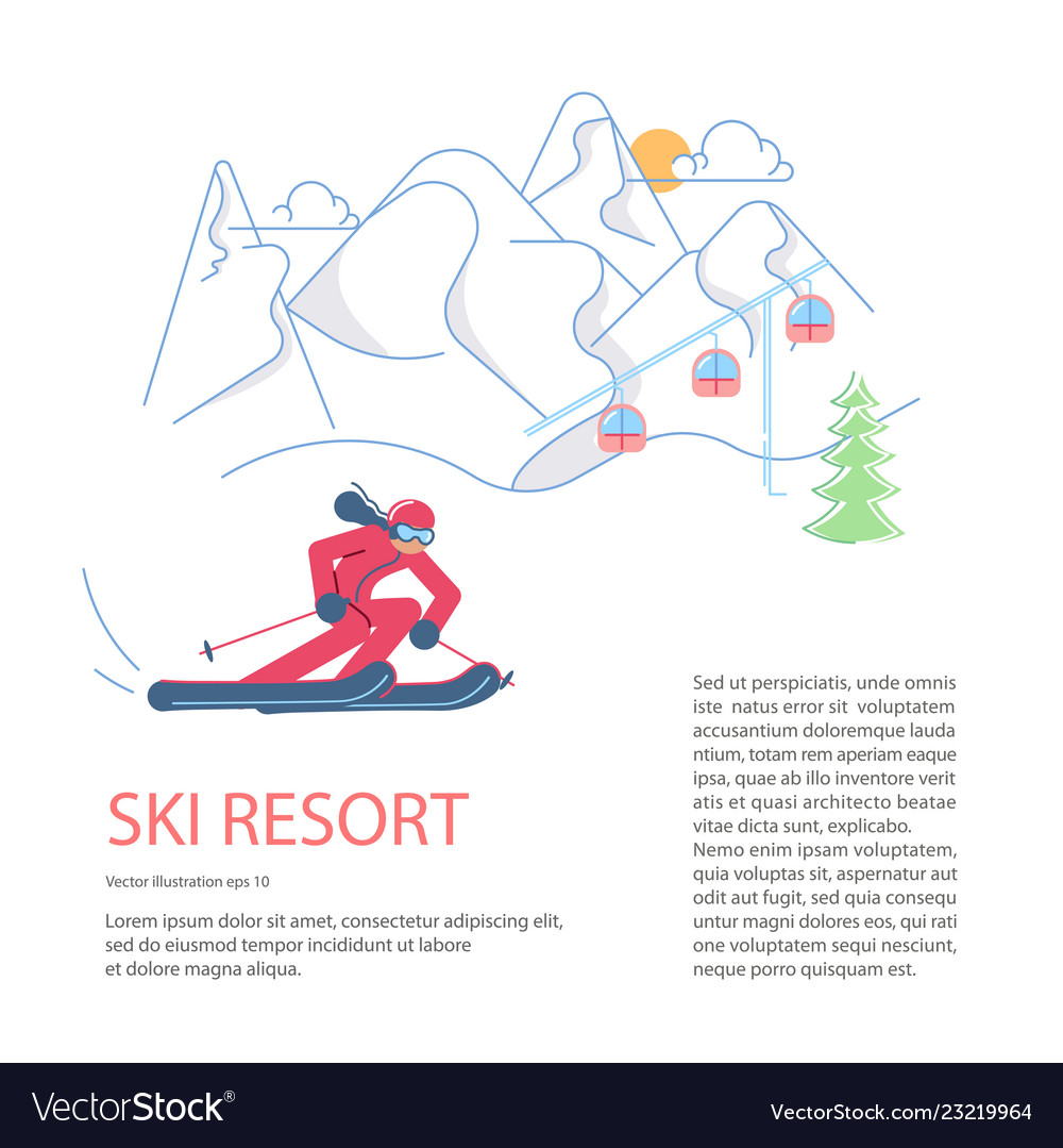 Banner template for mountain ski resort