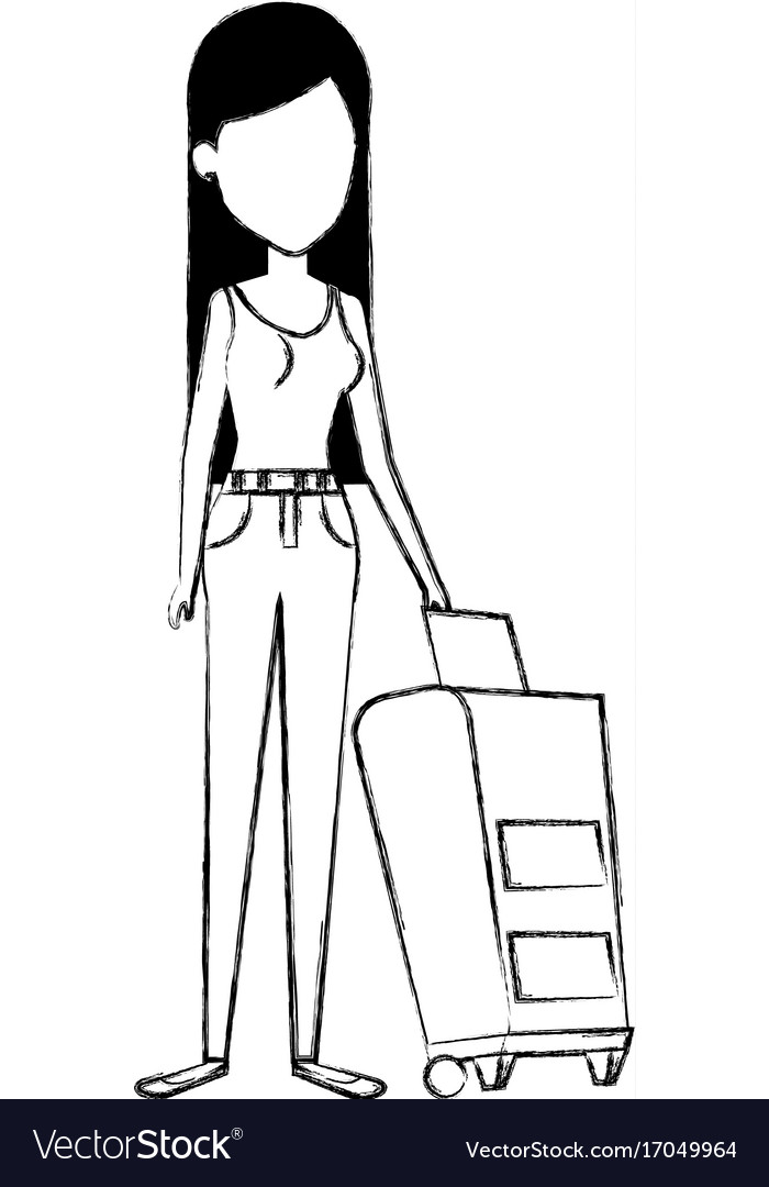 Beautiful girl with suitcase