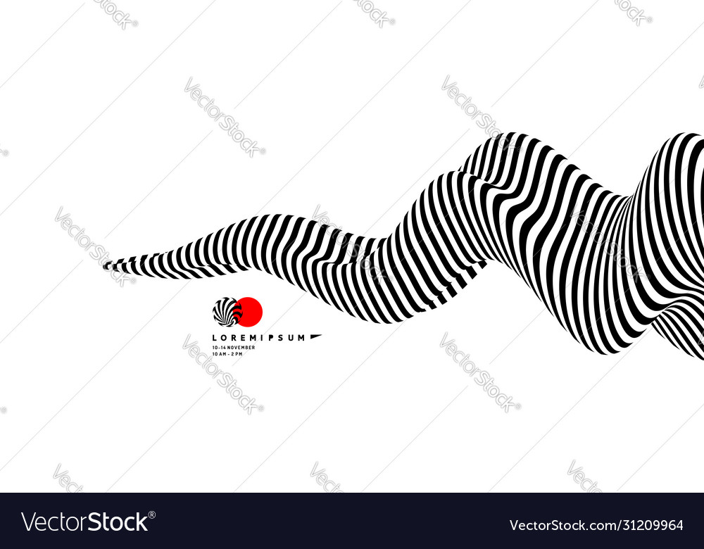 Black and white design pattern with optical vector image Black and white design pattern with optical