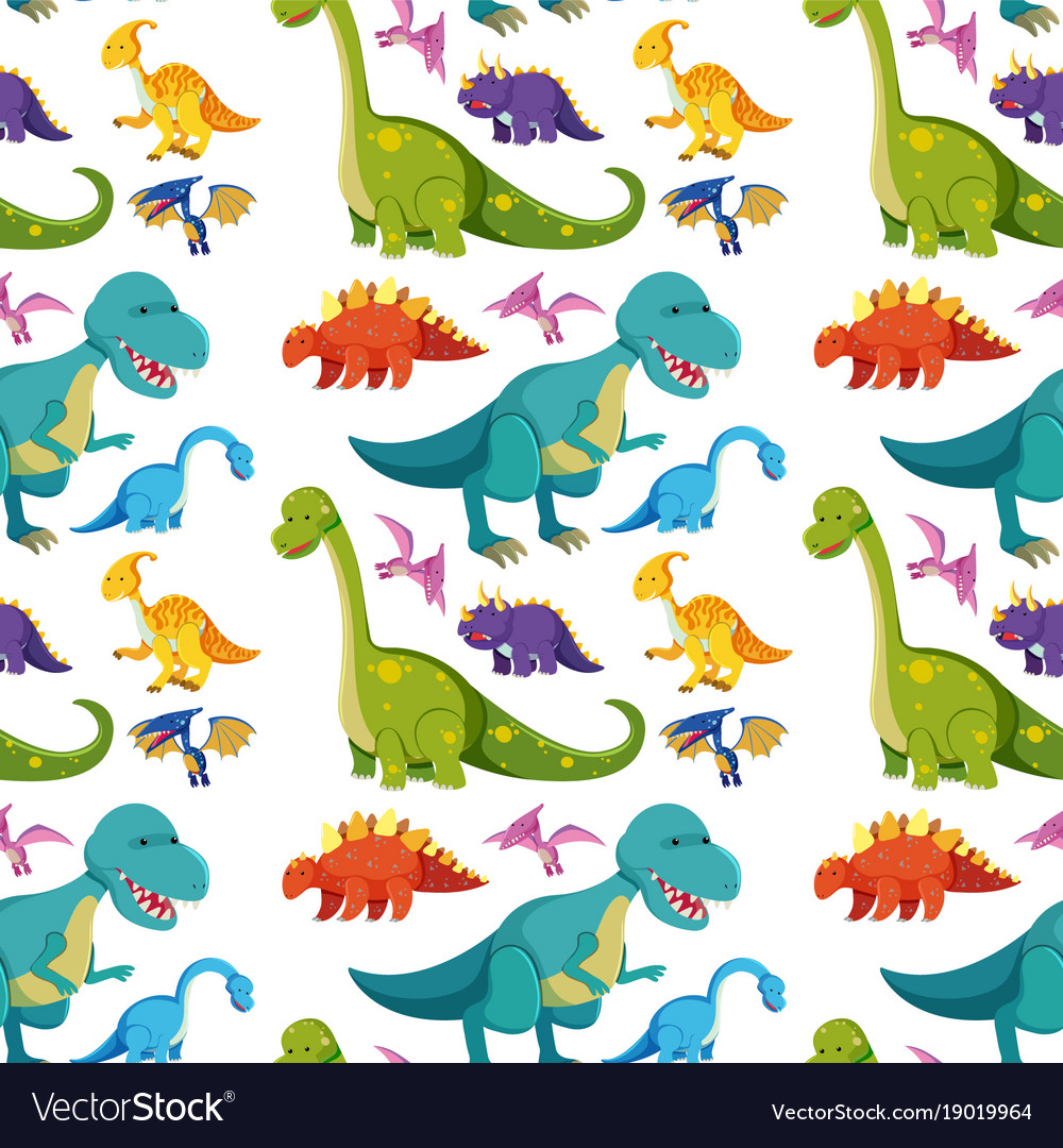 Colorful Dinosaur Seamless Pattern