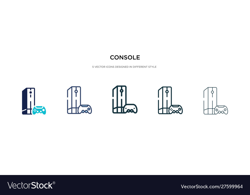 Console icon in different style two colored vector image Console icon in different style two colored