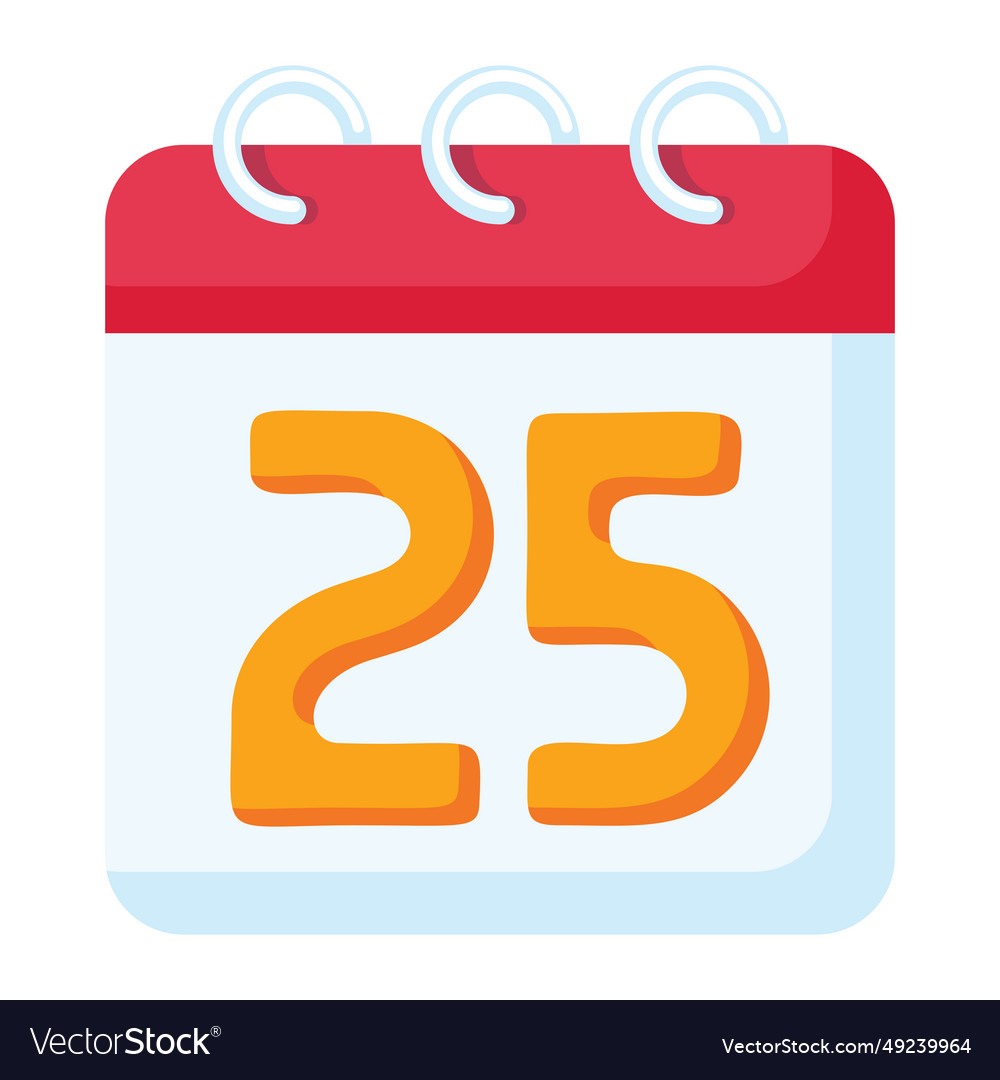 Date calendar 25 christmas icon Royalty Free Vector Image
