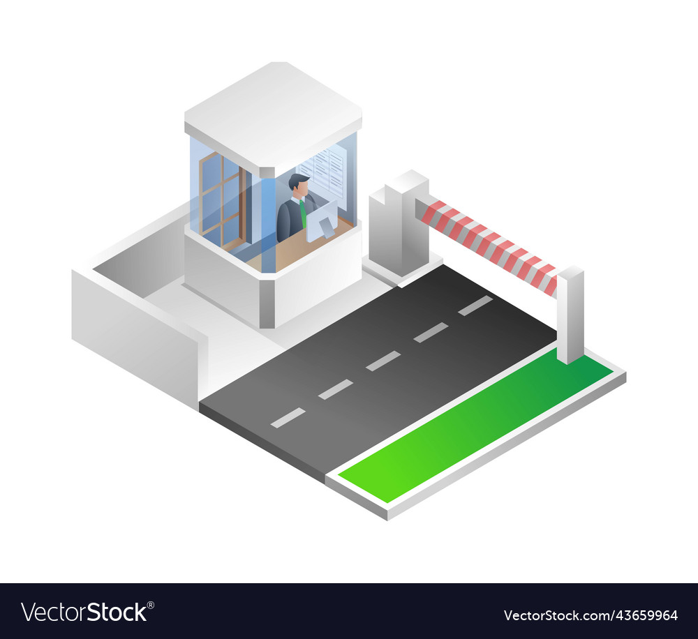 Entrance of the vehicle parking post Royalty Free Vector