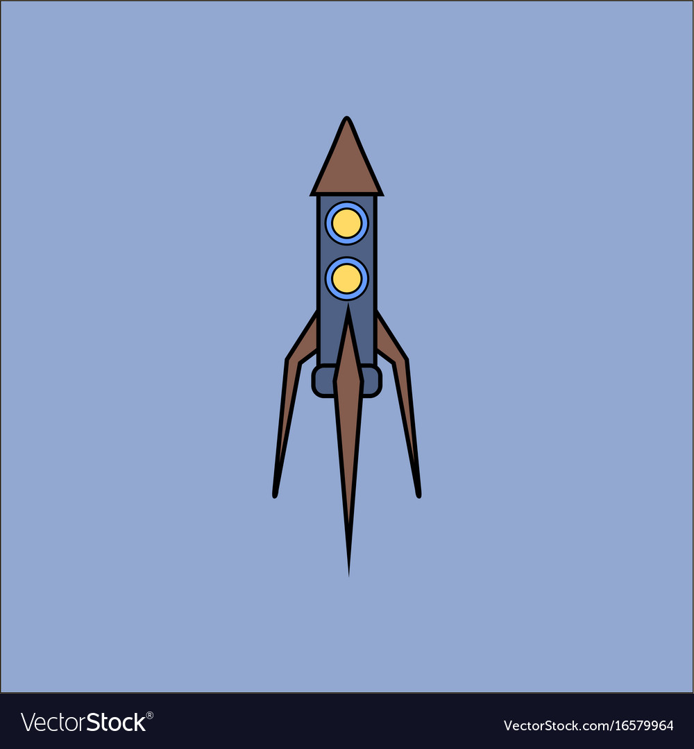 Flat icon design collection rocket