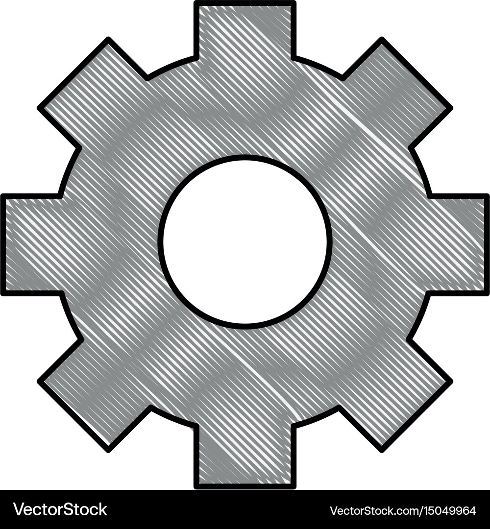 Gear object machine Royalty Free Vector Image - VectorStock