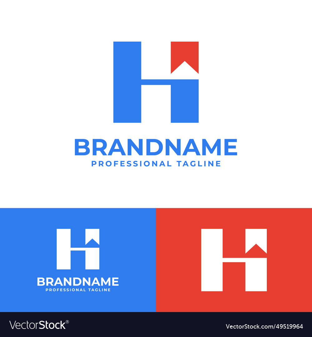 Letter h bookmark logo suitable for business Vector Image