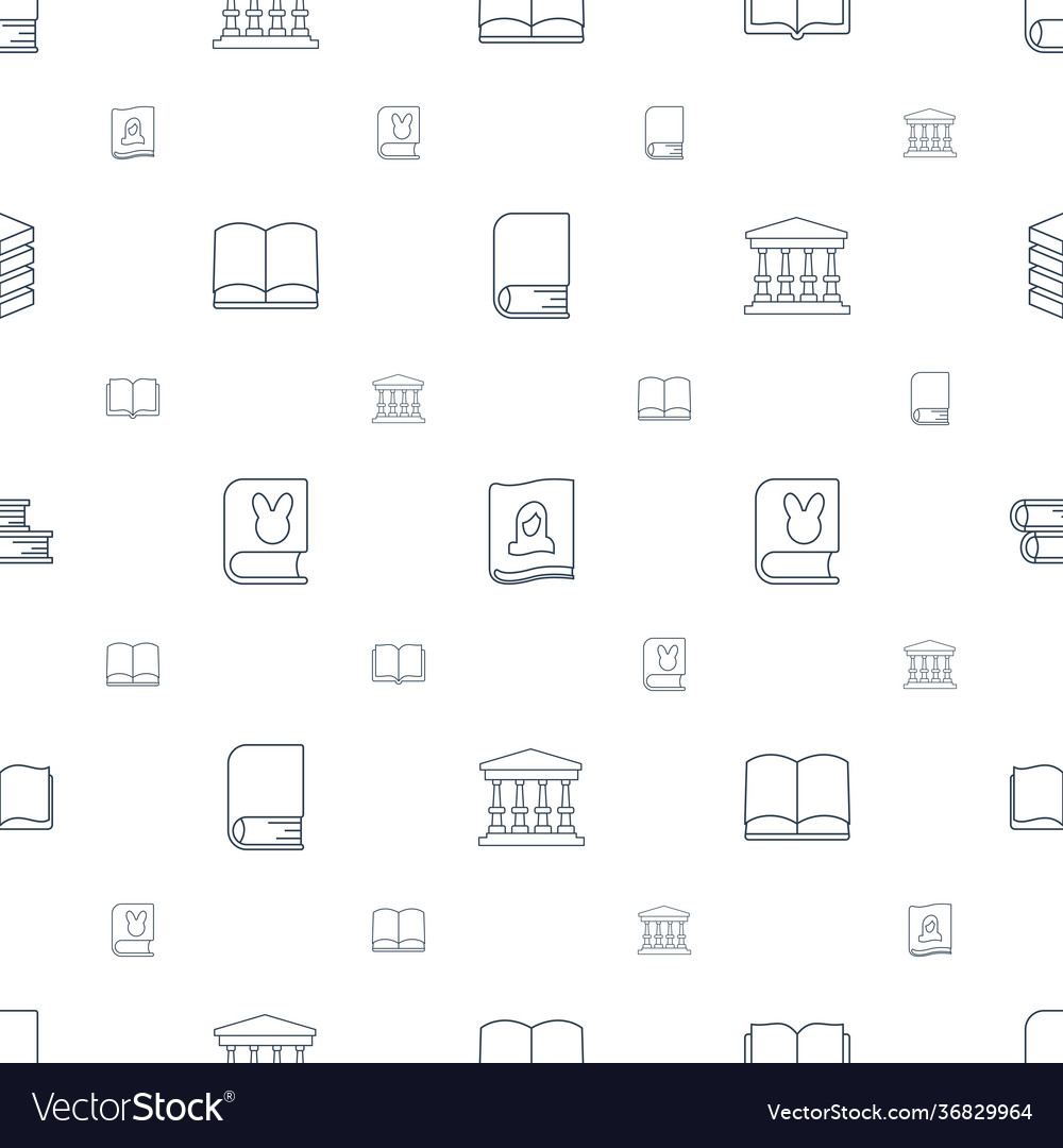 Library icons pattern seamless white background