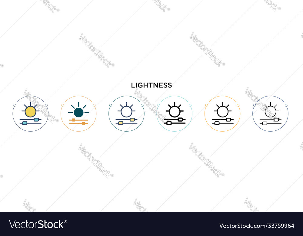 Lightness icon in filled thin line outline vector image Lightness icon in filled thin line outline