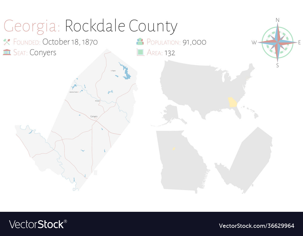 Map rockdale county in georgia