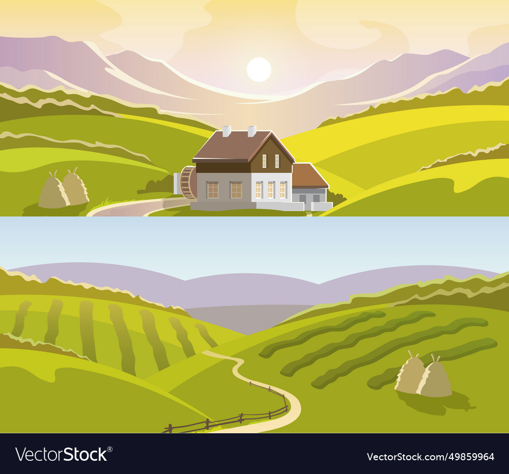 Berglandschaft Banner Set