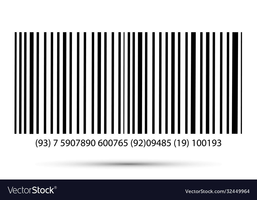 Realistic bar code icon a modern simple flat