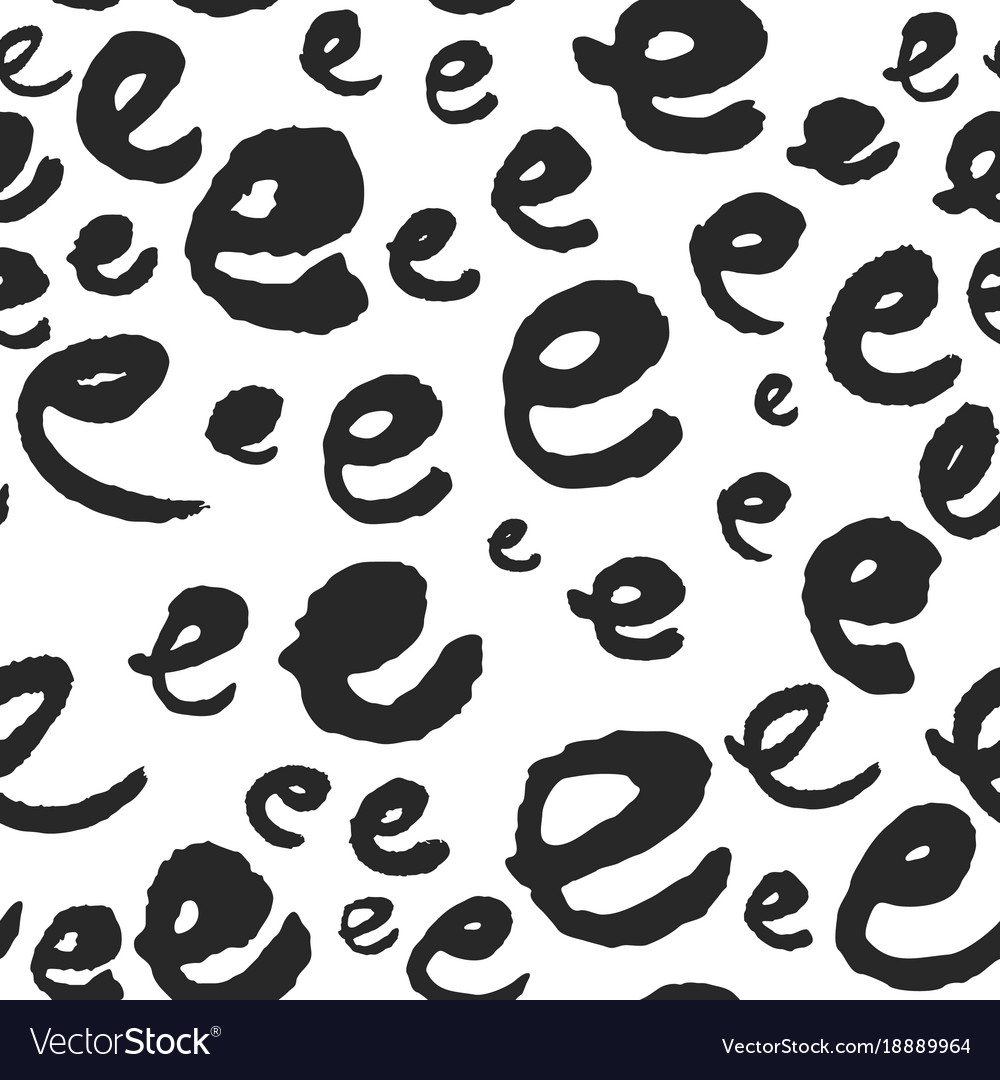 Seamless pattern with calligraphy letters e