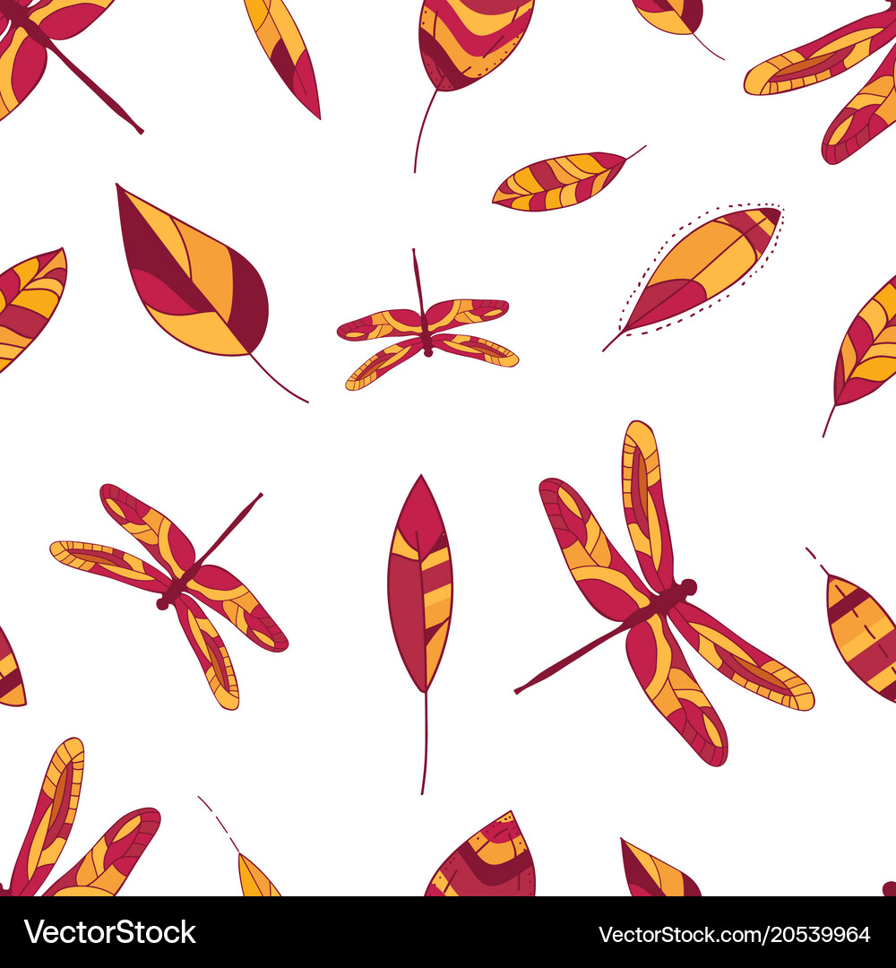 Seamless pattern with leaves Royalty Free Vector Image