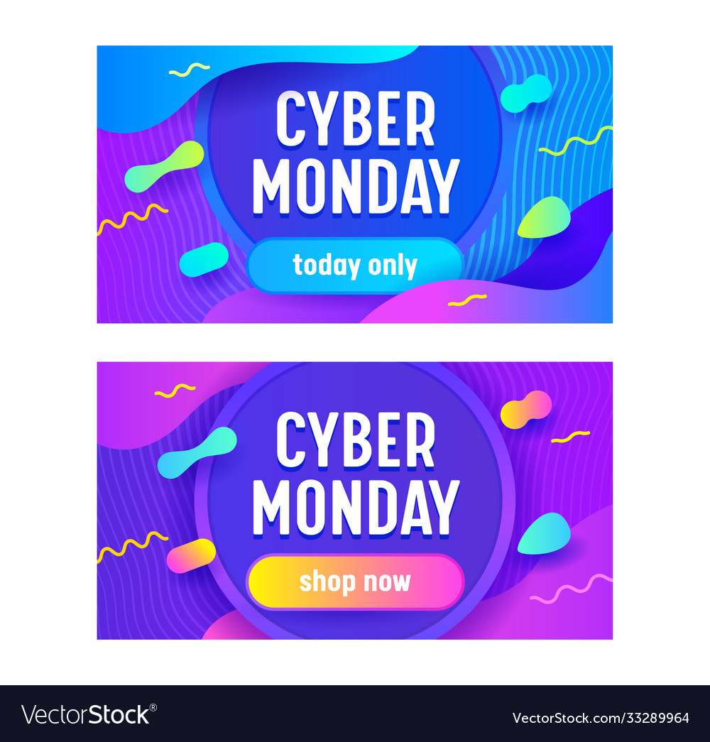 Set advertising sale banners for cyber monday vector image Set advertising sale banners for cyber monday