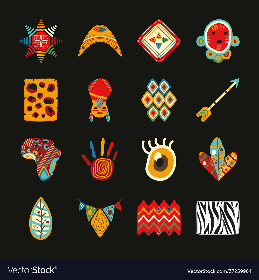 Set african art Royalty Free Vector Image - VectorStock