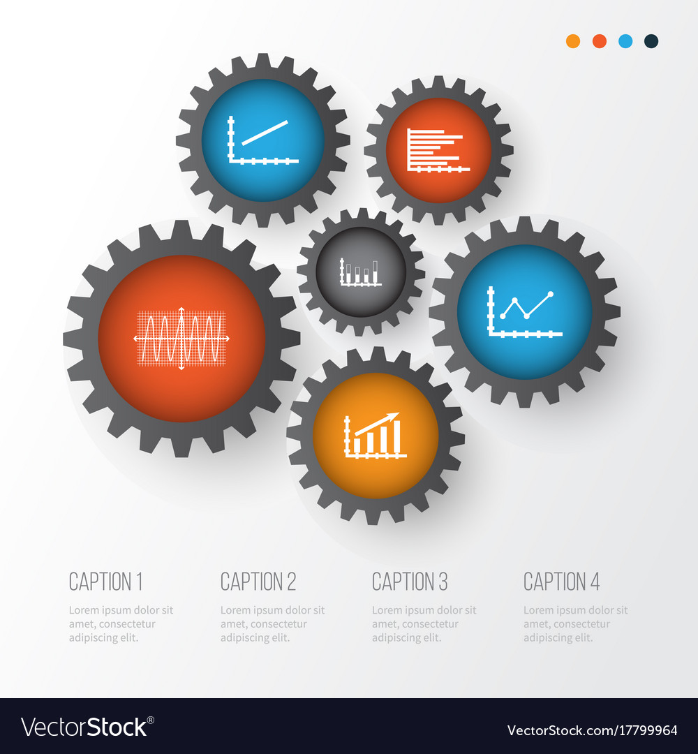 Set of graphs diagrams and statistics icons